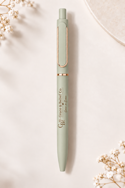 Abide - sage green Grace and Belief Co. pen.